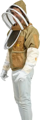 Miniatura 2 de Chaqueta ventilada de apicultura de 3 capas de protección completa para apicultores Chaqueta de abejas ultra ventilada con velo de esgrima
