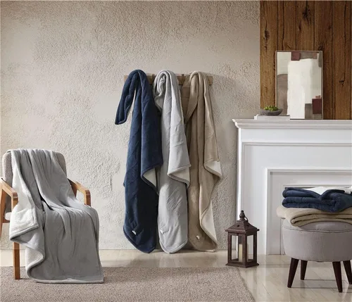 Miniatura 3 de Manta térmica suave con calor, ropa de cama súper suave y afelpada con reverso de sherpa, decoración cálida del hogar para cama o sofá (caqui, manta)