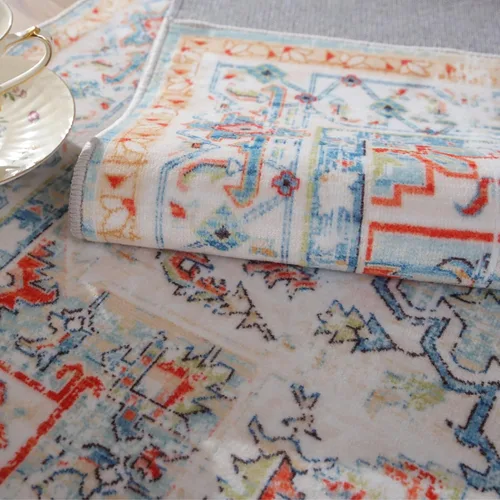 Miniatura 78 de Syalife 4x6 Alfombra Lavable para Área, Ultra Suave Antideslizante, Pila Baja, Alfombra Vintage Resistente a Manchas para Sala de Estar, Alfombra