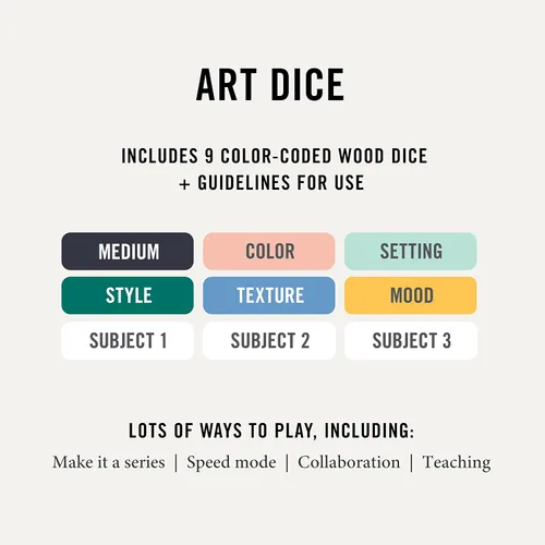 Miniatura 3 de Two Tumbleweeds Dados de Arte - Juego de Dibujo y Pintura para Adultos, Artistas y Profesores - Juego de 9 Dados para Inspiración Creativa