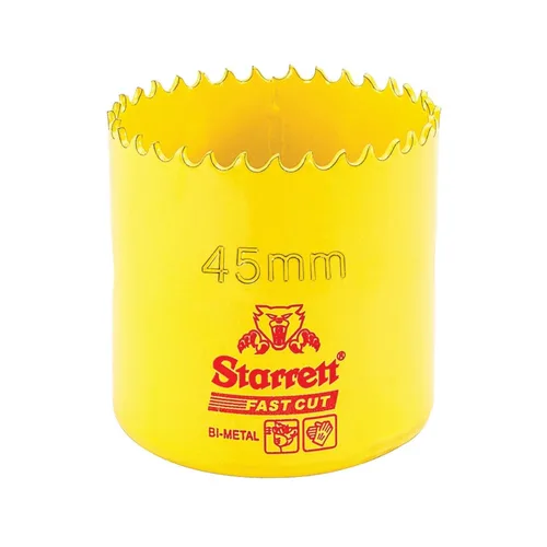 Miniatura 37 de Starrett FCH0100-G - Sierra de agujero recto de corte rápido bimetálica con dientes HSS resistentes a la abrasión, ideal para cortar metal, acero