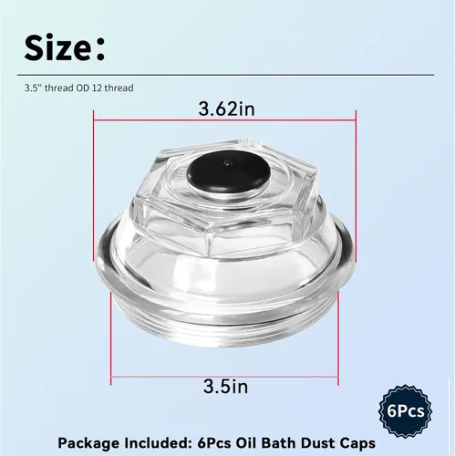 Miniatura 3 de XTPTFABS 2 tapones antipolvo para baño de aceite K71-704-00 compatibles con Dexter 9k-10K 8-415 430 ejes de servicio general construidos después