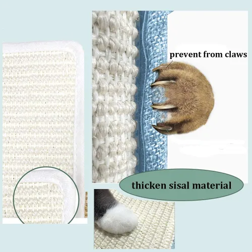 Miniatura 7 de HAOZAIKEJI Alfombrilla Rascadora para Gatos Protector de Sofá de Sisal Natural Alfombrilla para Rascar Gatos Funda para Sofá Anti-Arañazos Protector