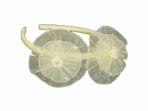 Miniatura 12 de Diadema de organza con lazo y diamantes de imitación (borgoña)