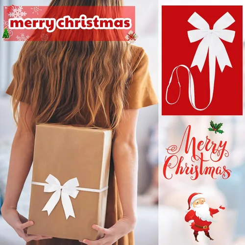 Miniatura 4 de Jetec 24 Piezas Lazos Elásticos de Navidad para Cajas de Regalo Bucles Rojos Elásticos Lazos Elásticos de Navidad para Decoración Envoltura de Blanco
