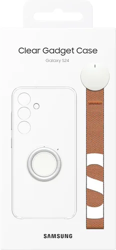 Miniatura 8 de Samsung Funda transparente para teléfono Galaxy S24, funda protectora con agarre de mano, soporte, accesorios para correa de muñeca, protección