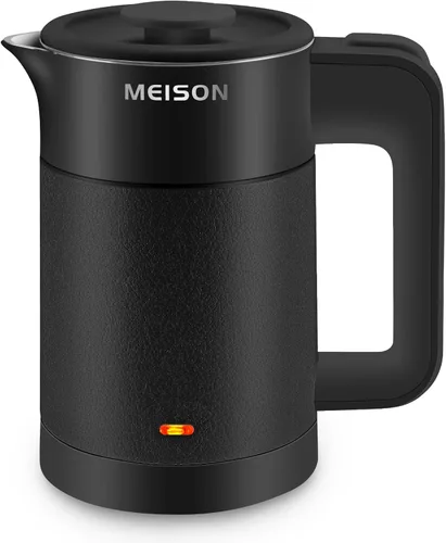 Miniatura 8 de 0.6L Hervidor Eléctrico Pequeño de Acero Inoxidable, Calentador Portátil de Agua Caliente Mini para Viajes, Tetera de Doble Pared de Tacto Frío