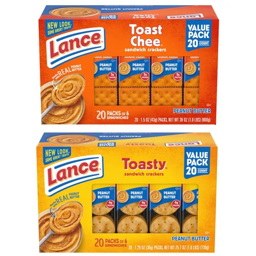 Miniatura 20 de Lance Galletas tipo sándwich, hechas con galletas integrales, mantequilla de maní, 10 paquetes individuales