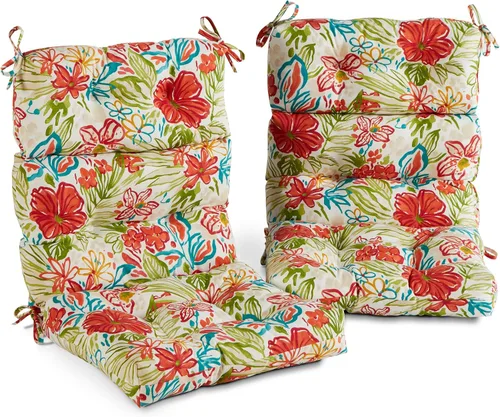 Miniatura 7 de South Pine Porch Cojín para silla de respaldo alto al aire libre (juego de 2), Aloha Black Floral