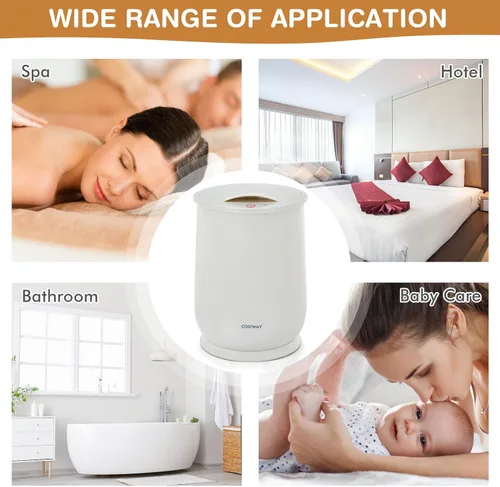 Miniatura 9 de COSTWAY - Calentador de toallas para baño, calentador grande de 21L con tapa abatible, cerradura de seguridad para niños, apagado automático de 1H