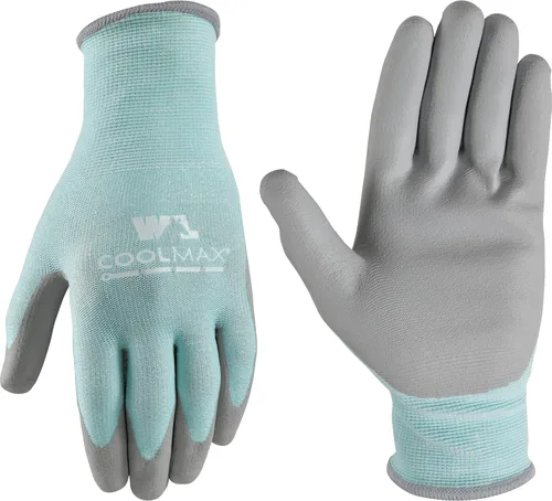Wells Lamont COOLMAX - Guantes de trabajo con revestimiento de poliuretano para mujer, grandes (500L)