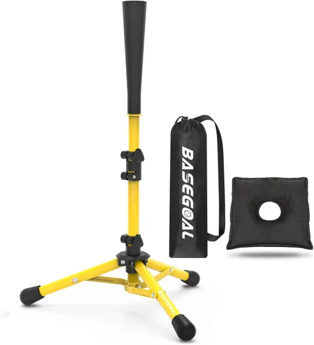 Miniatura 10 de BaseGoal - Tee de béisbol para niños, tee de bateo, tee de sóftbol, tee de bateo para jóvenes, tee de teeball, tee de viaje, altura fácilmente