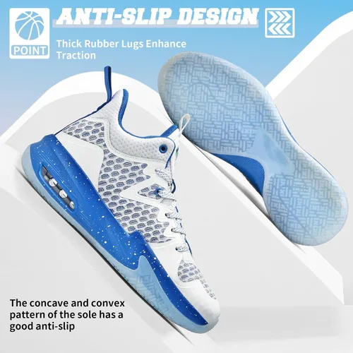 Miniatura 5 de ASHION Zapatos deportivos para niños y niñas, zapatos de correr para niños, zapatos de baloncesto, tenis antideslizantes