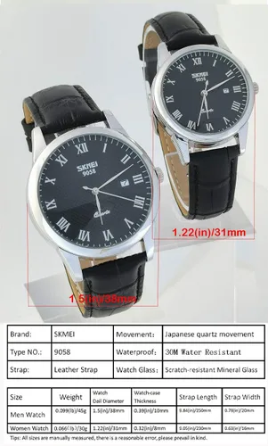 Miniatura 5 de SKMEI Pair Watches for Couples Men and Women His and Hers Watch Set Husband Wife Valentines Matching Wrist Watch Wedding Gifts Waterproof Business