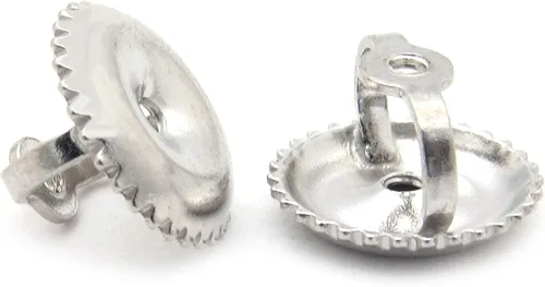 Miniatura 4 de Dazzlingrock Collection Pendientes de tuerca con tuerca (0.248in de diámetro), oro blanco de 14 quilates