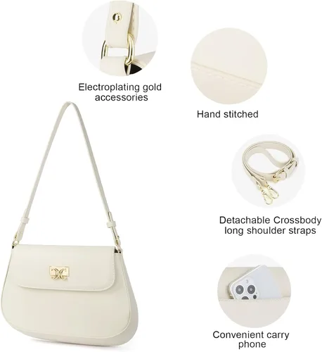 Miniatura 4 de CLUCI Monederos para mujer, bolso de hombro pequeño, lindo embrague de diseñador, bolsos de cuero cruzados, bolso Hobo, Hobo