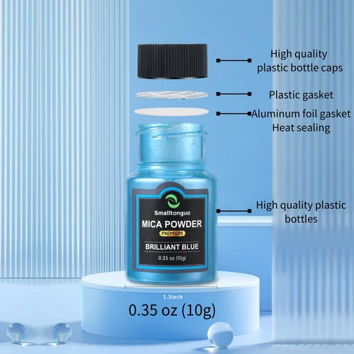 Miniatura 4 de Smalltongue Polvo de mica para resina epoxi, 72 colores, botellas de 0.35 oz (10g) con purpurina de mica, pigmento de mica para brillo de labios
