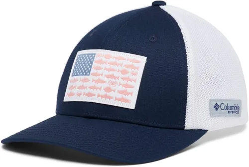 Miniatura 1064 de Columbia - Gorra de malla con bandera con árboles unisex para adultos, corona alta