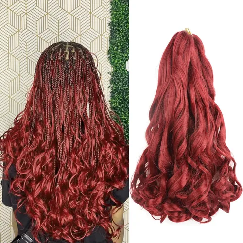 Miniatura 66 de Cabello rizado francés para trenzar de 12 pulgadas, 8 paquetes de cabello rizado preestirado para trenzas de caja, rizos franceses, trenzas