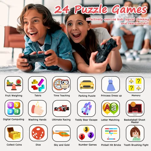 Miniatura 3 de Reloj inteligente Wiszodet para niños - Reloj inteligente para niñas y niños, regalos para niños de 4 a 12 años con 24 juegos, cámara, video