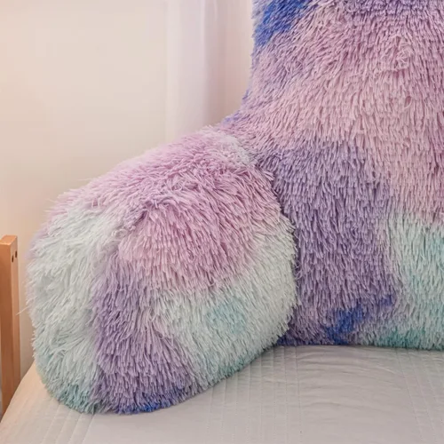 Miniatura 7 de Aimuan Almohada de lectura para descansar en la cama, almohada grande para adultos con respaldo y brazos para sentarse en la cama, cojín inclinado