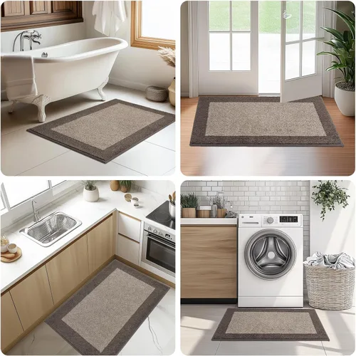 Miniatura 5 de Indoor Door Mat 20" x 32", Washable Kitchen Rug, Non Slip Entryway Rug for Floor, Absorbent Entrance Throw Rug for Laundry, Bathroom, Door