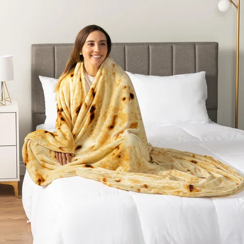 Miniatura 4 de PAVILIA Burritos - Cobija de tortilla de harina gigante para regalo, manta redonda de burrito de doble cara, divertidos regalos de broma