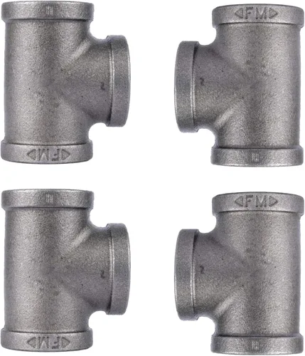 Miniatura 12 de PIPE DECOR - Brida de piso cuadrada de 1 pulgada, paquete de 4 unidades, hierro maleable, compatible con tubos de plomería de acero negro de un