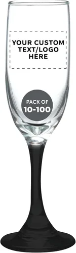 Miniatura 9 de DISCOUNT PROMOS Premiere - Juego de 10 copas de champán de 6.25 onzas, paquete a granel, elegantes vasos para bodas, eventos y regalos Blanco - Azul