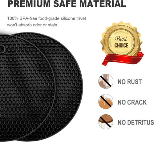 Miniatura 3 de 4 salvamanteles para platos calientes, almohadillas calientes para cocina, soportes de silicona para ollas, extragruesos, antideslizantes