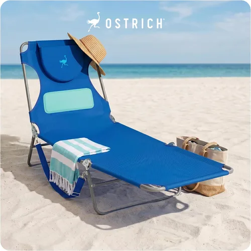 Miniatura 9 de Silla plegable Ostrich para damas, tumbona de playa, camping, piscina, bronceado, color aqua