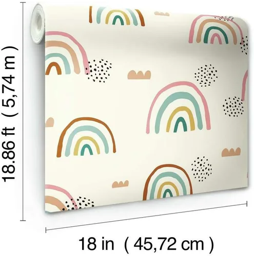 Miniatura 6 de RoomMates RMK11730RL Taupe Rainbow's End Peel and Stick Wallpaper