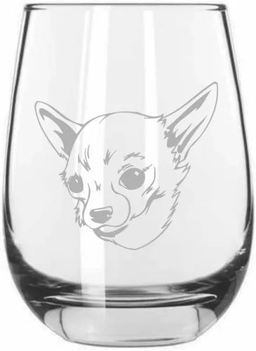 Miniatura 10 de Sakhalin Husky Dog - Copa de vino grabada personalizada de 15.25 onzas sin tallo