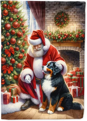 Miniatura 95 de Caroline's Treasures DAC4159CHF - Bandera de casa de Husky siberiano y Papá Noel para porche, grande, para colgar en la pared, poliéster