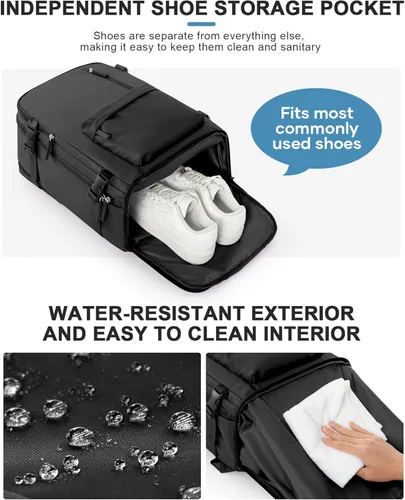 Miniatura 6 de VGCUB - Mochila grande para viaje, trabajo, negocios, mochila para laptop aprobada como equipaje de mano para vuelos, unisex, Negro -, Grande, Large