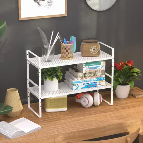 Miniatura 4 de Estantes organizadores de gabinete, estantes de especias expandibles, encimera apilable para organizador de despensa debajo del fregadero, estantes