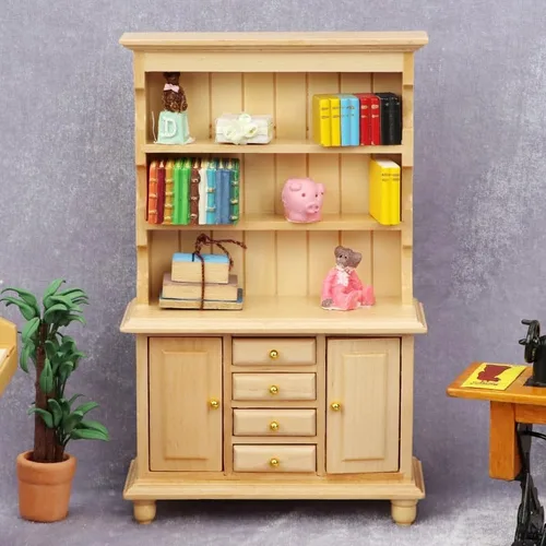 Miniatura 8 de AirAds - Casa de muñecas 1:12 en miniatura, muebles de madera (1 marrón oscuro)