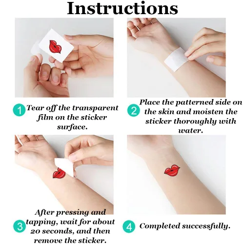 Miniatura 7 de Tatuajes para el día de San Valentín, tatuajes para el día de la madre, para mujeres, hombres, niños, niñas, decoración de arte corporal, labios