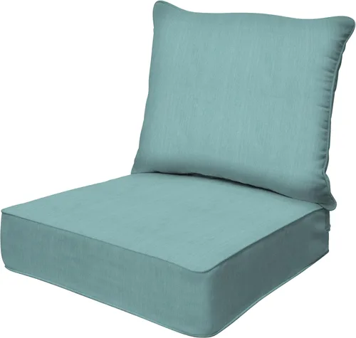 Miniatura 11 de Honeycomb Outdoor Heritage - Asiento profundo, 23 x 25 pulgadas, cojín para silla Cabana Stripe negro y marfil con funda extraíble, para muebles