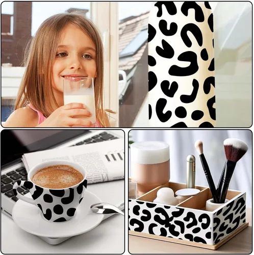 Miniatura 5 de Adhesivo decorativo de pared de leopardo, 2 calcomanías con estampado de leopardo, calcomanías autoadhesivas de leopardo para paredes, despegar