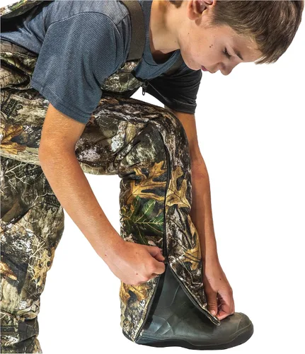 Miniatura 5 de HOT SHOT Babero de camuflaje aislado juvenil, altura ajustable, cremalleras en las piernas, diseñado para comodidad durante todo el día