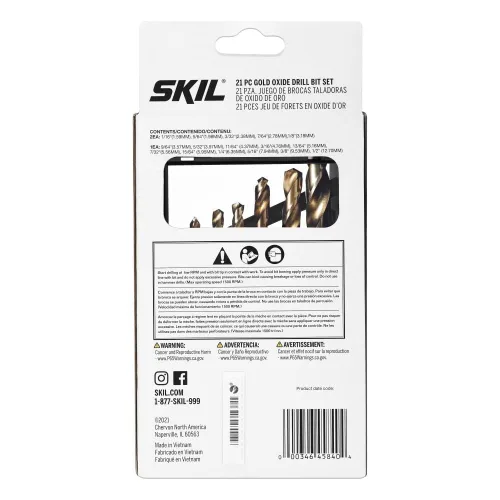 Miniatura 3 de Skil Juego de 21 brocas helicoidales de óxido de oro #98021