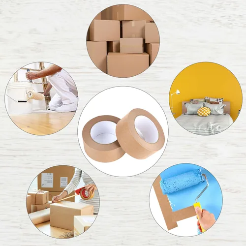Miniatura 7 de WANBAO 1 Rollo de Cinta de Papel Kraft Marrón 2 Pulgadas x 55 Yardas para Cajas de Embalaje, Sellado de Cajas de Cartón, Uso de Embalaje