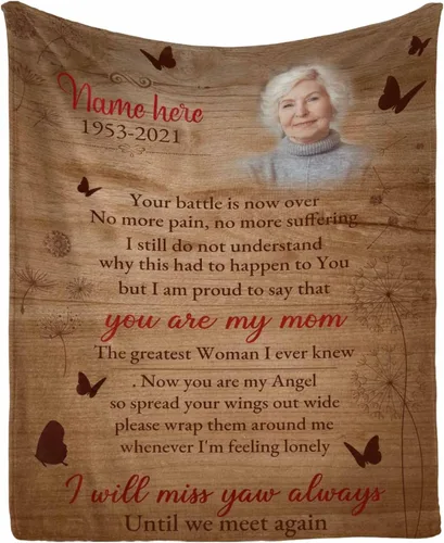 Miniatura 29 de Manta de memoria amorosa personalizada, no Longer be My Side but Forever in My Heart