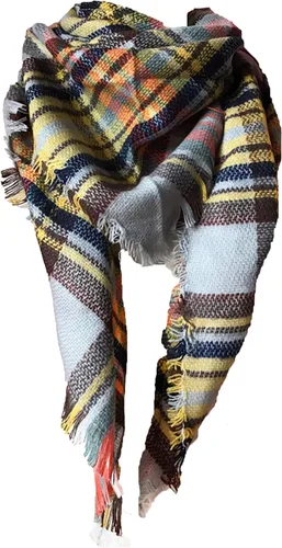Miniatura 17 de Wander Agio - Bufanda envolvente con diseño a cuadros o triangular para mujer, cálida y larga, de punto, sensación de cachemira, chal