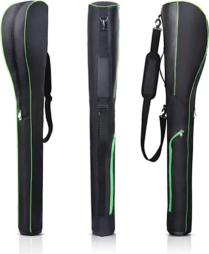 Miniatura 2 de Estuche de viaje para palos de golf, bolsa plegable con base dura, para práctica de campo de práctica, ligera, bolsa de transporte para 7 clubes