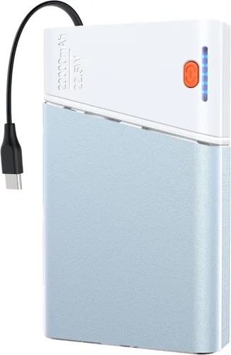 Miniatura 11 de Aaoyun Cargador portátil Power Bank, 10000mAh 22.5W PD carga rápida Powerbank con cable USB C integrado, batería externa delgada para iPhone