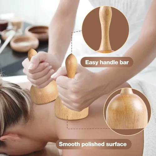 Miniatura 3 de JUANWAN Juego de herramientas de masaje de terapia de madera 10 en 1 Gua Sha Masajeador de madera para moldeo corporal Juego de herramientas