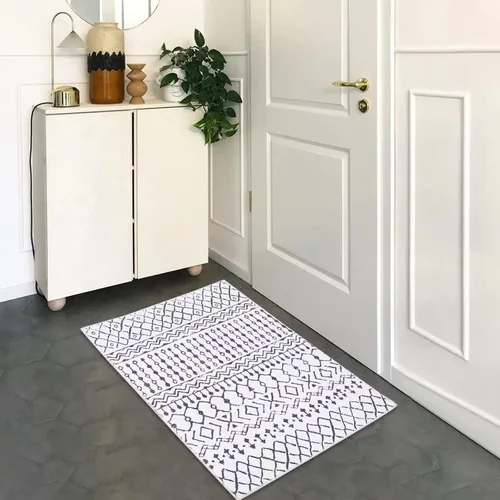 Miniatura 17 de COZYLOOM Tapete geométrico bohemio de 2 x 4 pulgadas, lavable a máquina, vintage, de felpilla marroquí, para interiores, antideslizante, cocina