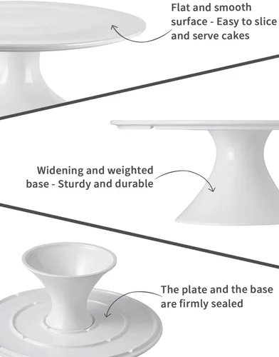 Miniatura 3 de Kanwone Soporte pequeño de porcelana de 8 pulgadas para tartas, plato de postre, soporte para tartas para fiestas, baby shower, soporte